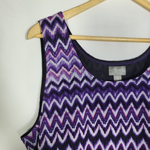 Chico's Travelers Collection Women's Vibrant Purple Pattern Top Size 3 (XL) - Picture 6 of 12